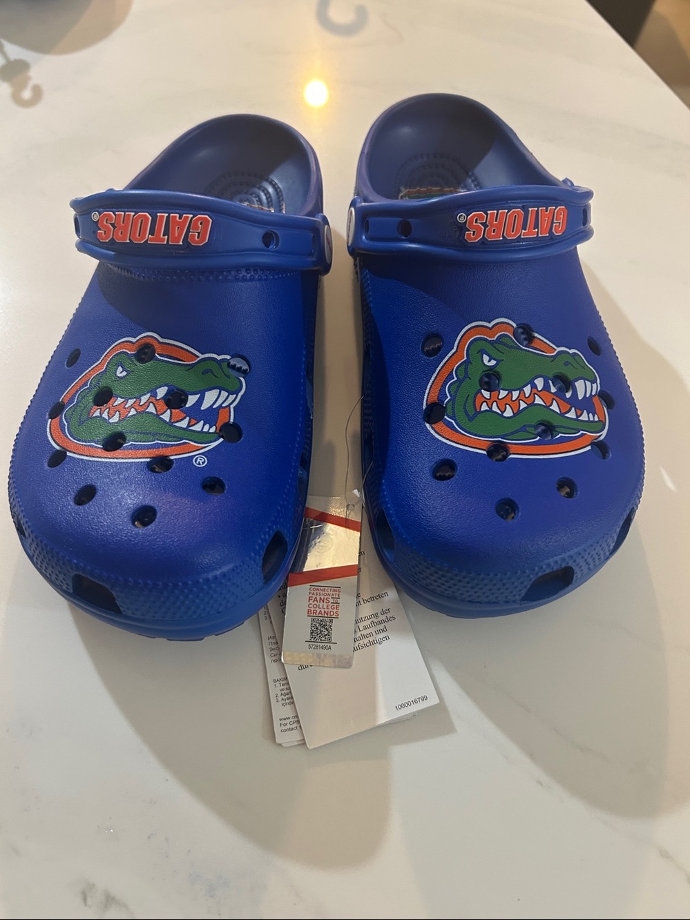 Every one Blue Croc-Style Slip-On Shoes with Alligator Graphic